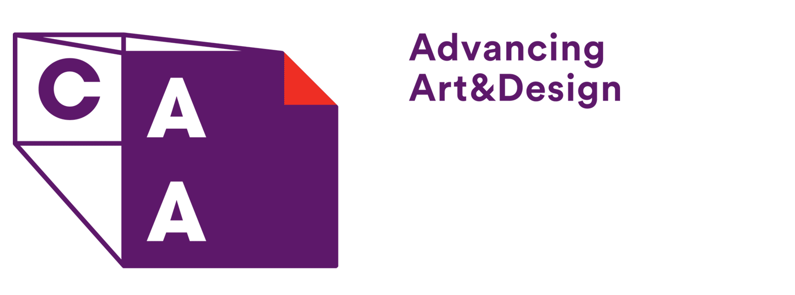 CAA logo and taglines such as Advancing Art and Design